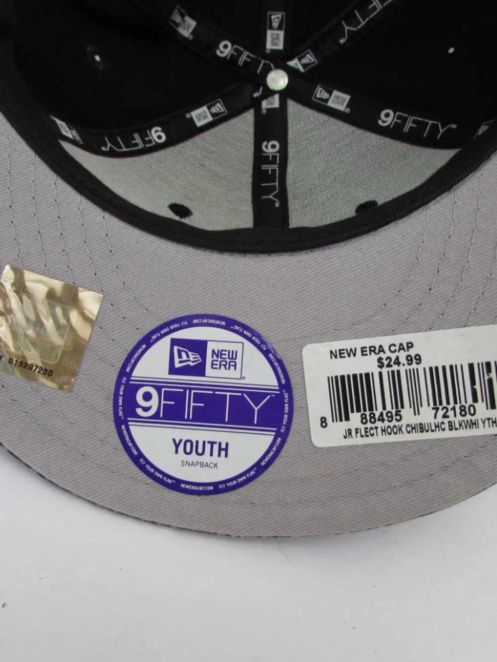 Chicago Bulls Windy City New Era Youth Snapback Hat 9FIFTY Black Silver Stars
